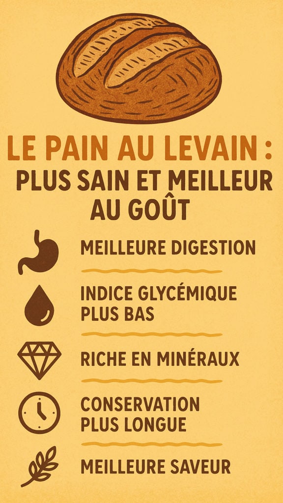 Infographie sur les 5 bienfaits du pain au levain